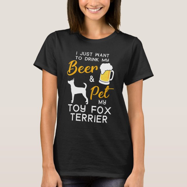 Camiseta Dueño de la cerveza Toy Fox Terrier Perro Beer Lov (Anverso)