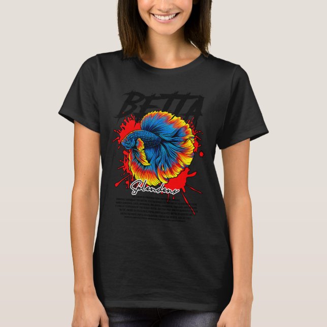 Camiseta Dueño de peces Betta ropa urbana moderna (Anverso)