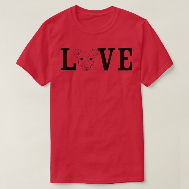 Camiseta Dueño de perro ama a Jack Russel  (Diseño del anverso)