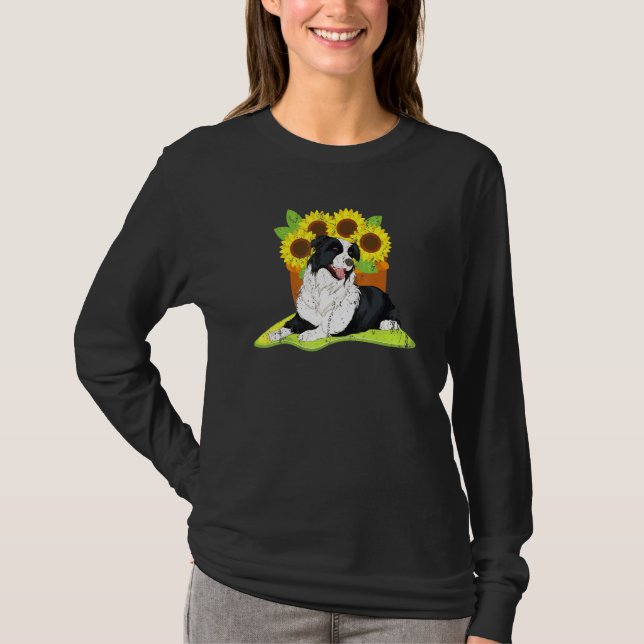 Camiseta Dueño de perro amarillo girasol crudo collar de bo (Anverso)