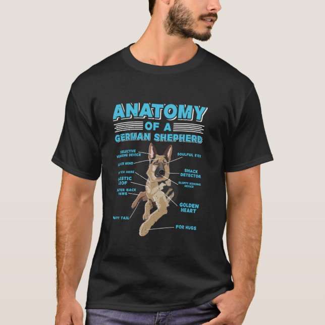 Camiseta Dueño de perro ANATOMÍA DE UN PASTOR ALEMÁN Perro  (Anverso)
