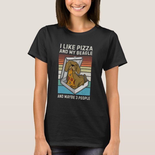 Camiseta Dueño de perro Beagle Pizza Pasear cachorro 51 (Anverso)