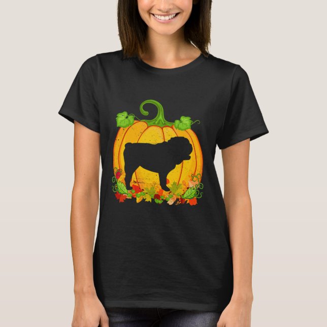 Camiseta Dueño de perro Bulldog inglés disfraz de Halloween (Anverso)