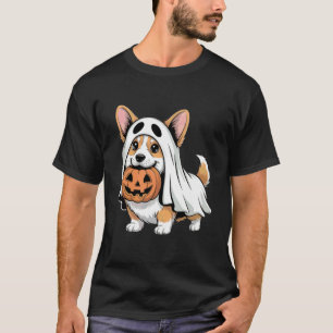 Camiseta Dueño de perro calabaza fantasma lindo Corgi disfr