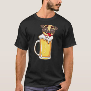 Camiseta Dueño de perro cervecero Pug jarra de cerveza bebi