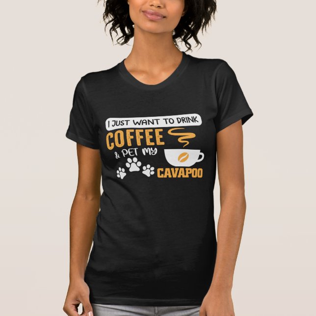 Camiseta Dueño de perro de Cavapoo Bebidor de café (Anverso)
