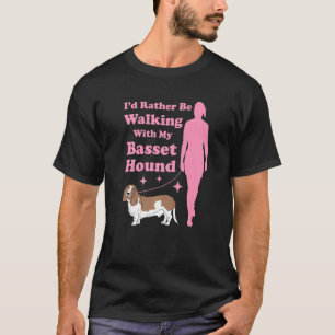 Camiseta Dueño De Perro De Hound En El Basset Caminando Con