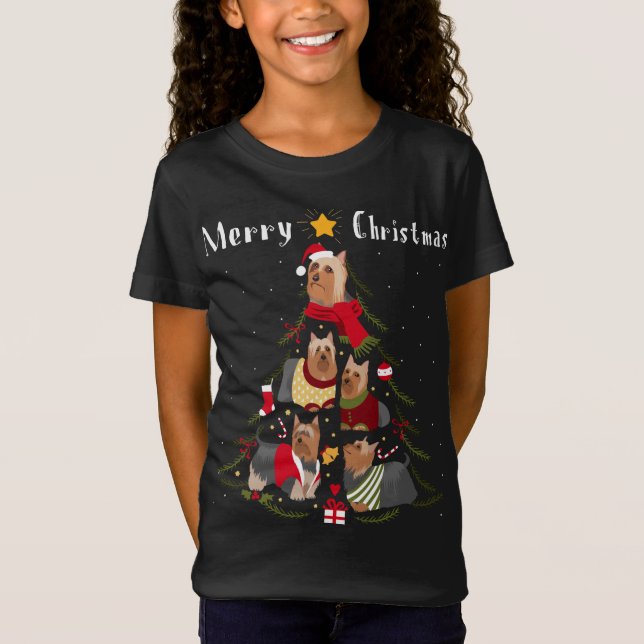 Camiseta Dueño de perro de Navidad Silky Terrier Lover (Anverso)
