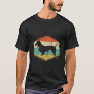Camiseta Dueño de perro de silueta de Dachshund, retro vint