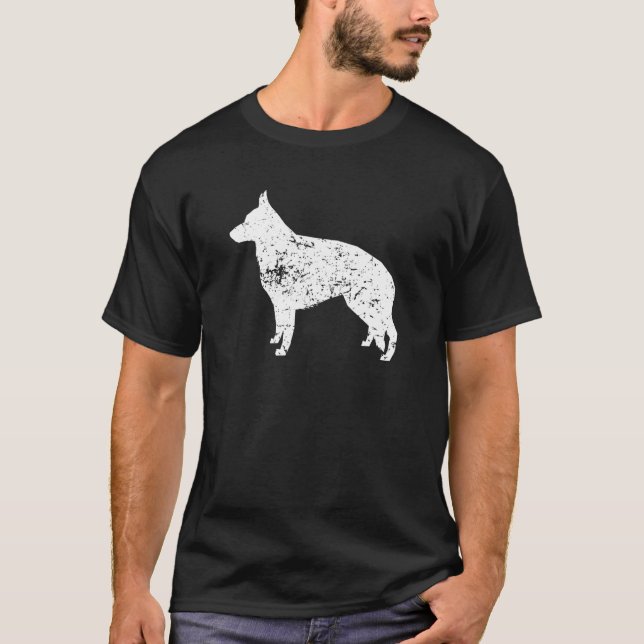 Camiseta Dueño de perro de silueta pastor alemán con proble (Anverso)