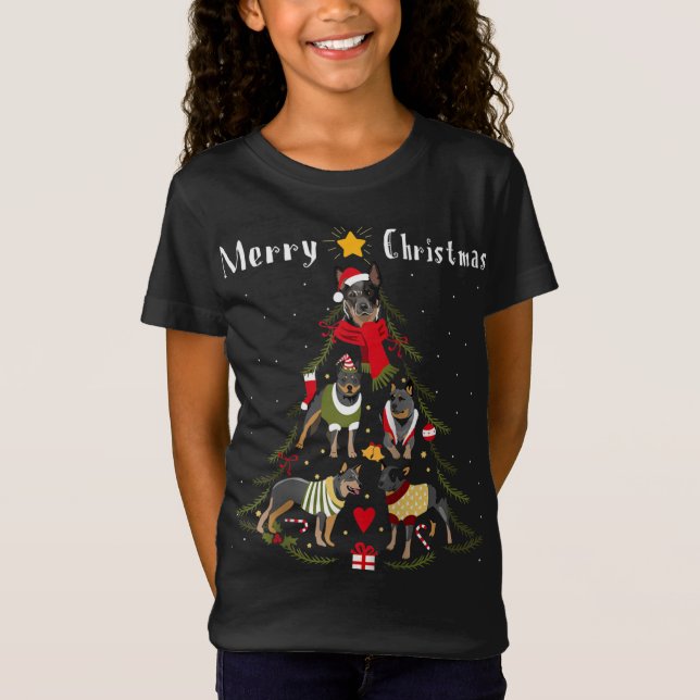 Camiseta Dueño de perro de vacuno de árbol de Navidad (Anverso)