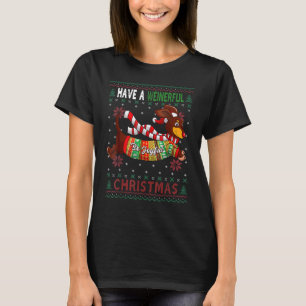 Camiseta Dueño de perro Doxie de Navidad feo perro Dachshun