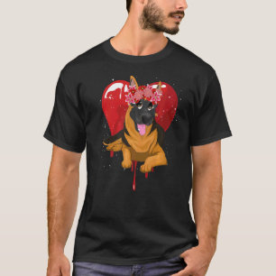 Camiseta Dueño de perro florea mascota Floral Pastor Alemá
