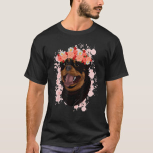 Camiseta Dueño de perro Flores Mascota Floral Rottie Rottwe