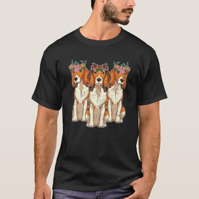 Camiseta Dueño de perro lindo animal Mascota perro flores d (Anverso)