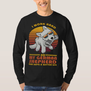 Camiseta Dueño de perro pastor alemán blanco vintage retro