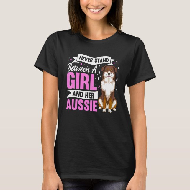 Camiseta Dueño de perro pastor australiano Aussie  Chicas (Anverso)