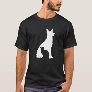 Camiseta Dueño De Perro Perro Gato Perro Y Silueta De Gato