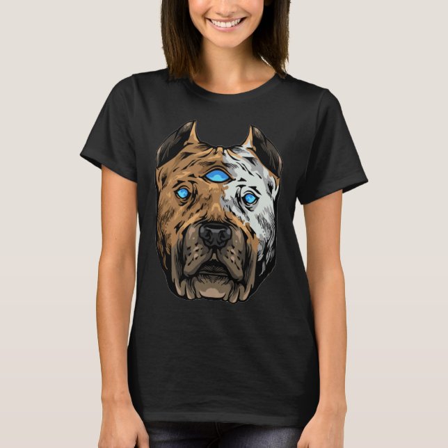 Camiseta Dueño de perro Pit Bull del Tercer Ojo Chakra Dive (Anverso)