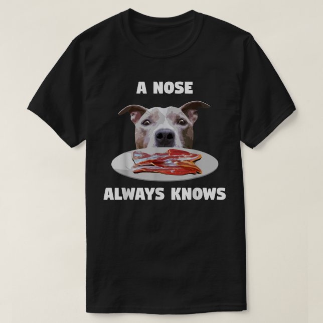 Camiseta Dueño de Perro Pitbull Divertido Una Nariz Siempre (Diseño del anverso)