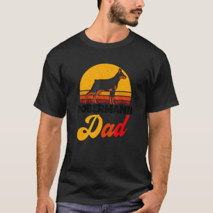 Camiseta Dueño de perro retro Dobermann Papá paseando al pe