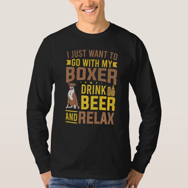 Camiseta Dueño De Perros De Boxer Que Quiero Ir Con Mi Boxe (Anverso)