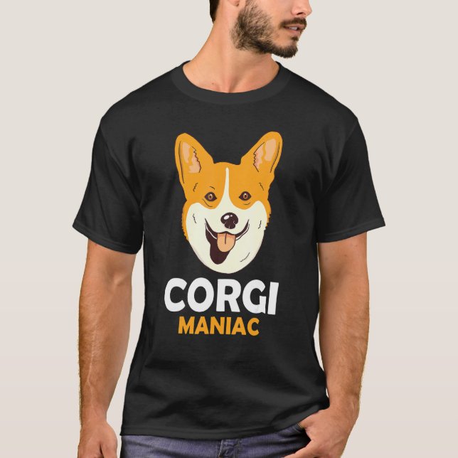 Camiseta Dueño de Perros Maníaco Corgi (Anverso)