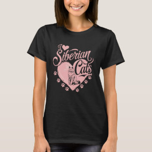 Camiseta Dueño de Siberiano Amo los gatos siberianos