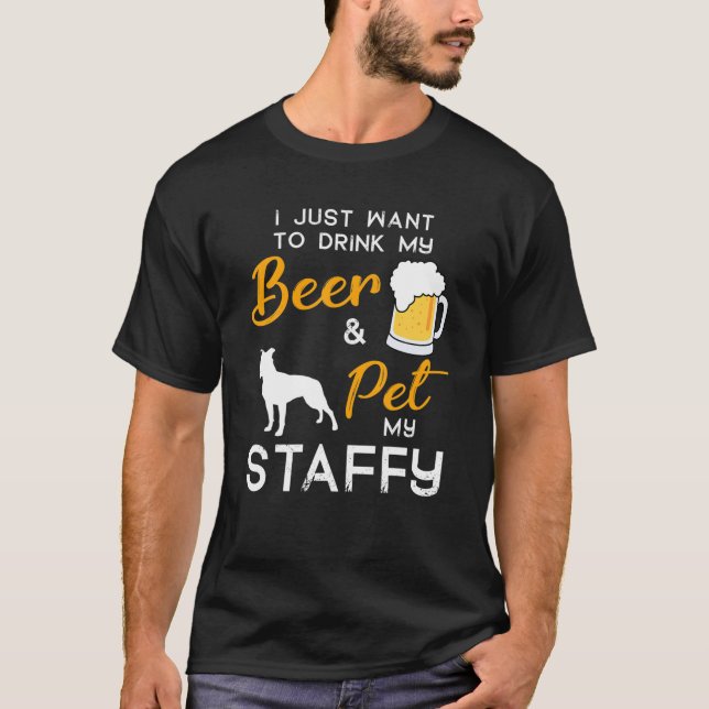 Camiseta Dueño de Staffy Dog Beer Lover Navidades Birthday  (Anverso)