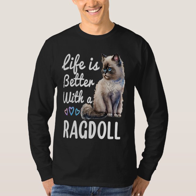 Camiseta Dueño de un gato de Ragdoll lindo Himalayan Birman (Anverso)
