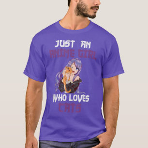 Camiseta Dueño de un gato kawaii solo es un Chica anime que