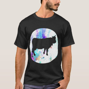 Camiseta Dueño de vaca Para vaca Acuarela fresca