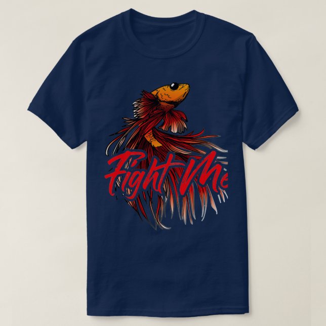 Camiseta Dueño del acuario Fight Me Aquarium Betta Fighting (Diseño del anverso)