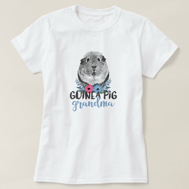 Camiseta Dueño del mascota de la abuela del conejillo de (Diseño del anverso)