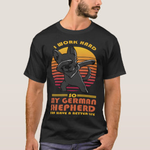 Camiseta Dueño del Pastor Alemán Negro Retro de Perro