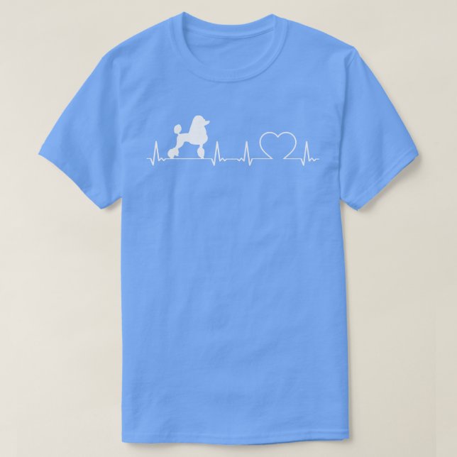 Camiseta dueño del perro perro que camina en poodle ekg  (Diseño del anverso)