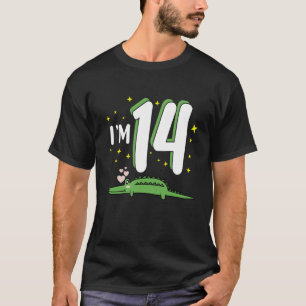 Camiseta Dueño del reptil de cocodrilo de cumpleaños 14 Rep