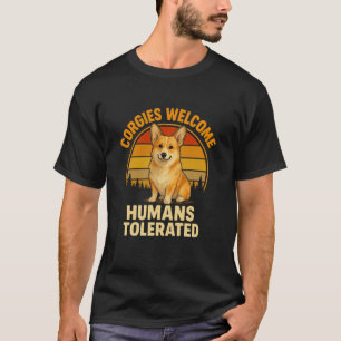 Camiseta Dueño Divertido de Corgi Retro Corgis Dan la Bienv