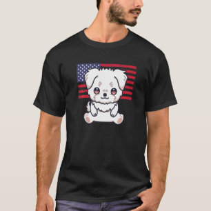 Camiseta Dueño Maltés De Perro 4 De Julio Patriótico Estado