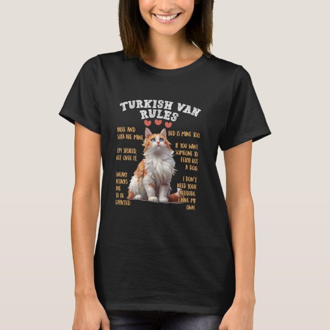 Camiseta Dueños de gato TURKISH VAN RULES Funny Van Dad tur (Anverso)