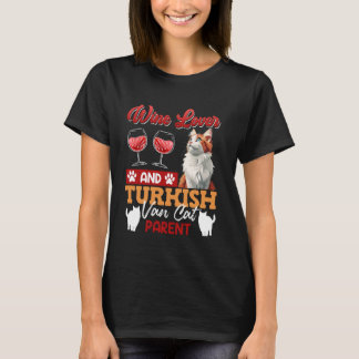 Camiseta Dueños de gatos AMANTE DEL VINO Y GATO VAN TURCO P