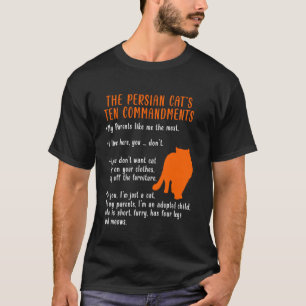 Camiseta Dueños de gatos divertidos LOS DIEZ MANDAMIENTOS D