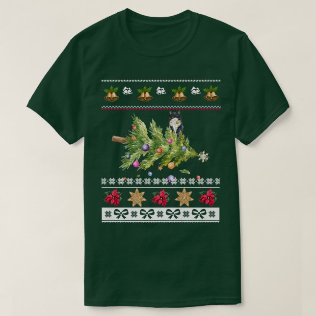Camiseta Dueños de gatos felices Navidades feriados inviern (Diseño del anverso)