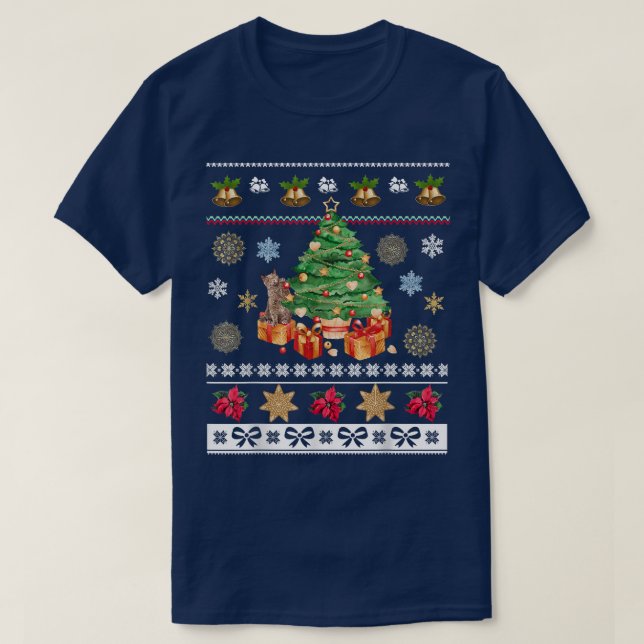 Camiseta Dueños de gatos felices Navidades feriados inviern (Diseño del anverso)