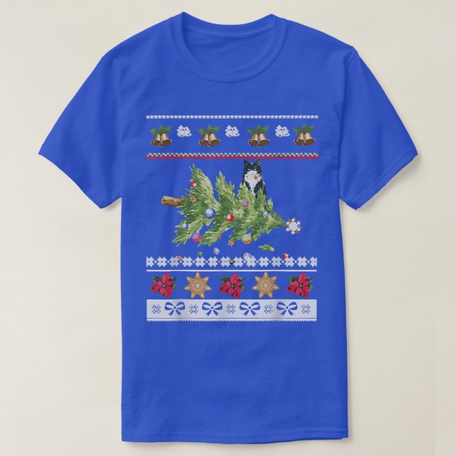 Camiseta Dueños de gatos felices navidades vacaciones de in (Diseño del anverso)