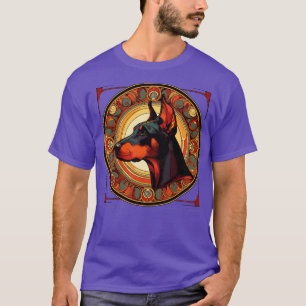 Camiseta Dueños de perros Doberman dan estilo Art Nouveau