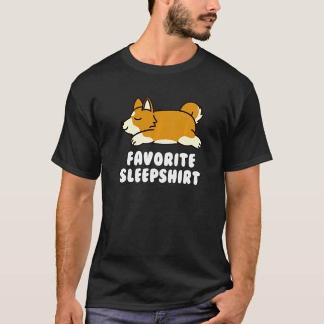 Camiseta Duerme Favorito Shiba Inu Dog (Anverso)