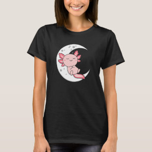 Camiseta Duerme mucho Axolotl Luna Duerme Animales Relájate