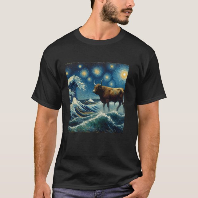 Camiseta Dugón Vaca Marina Noche Estrellada (Anverso)