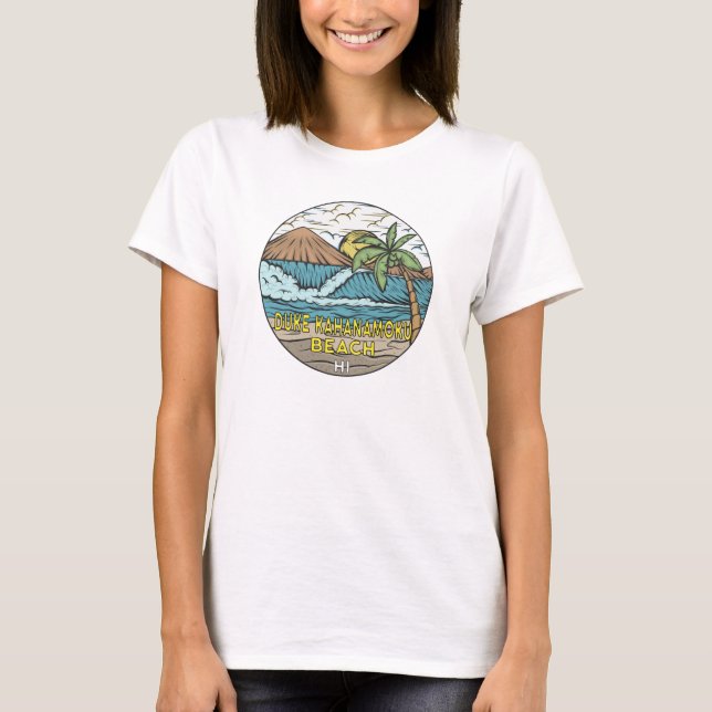 Camiseta Duke Kahanamoku Beach Hawaii Vintage (Anverso)